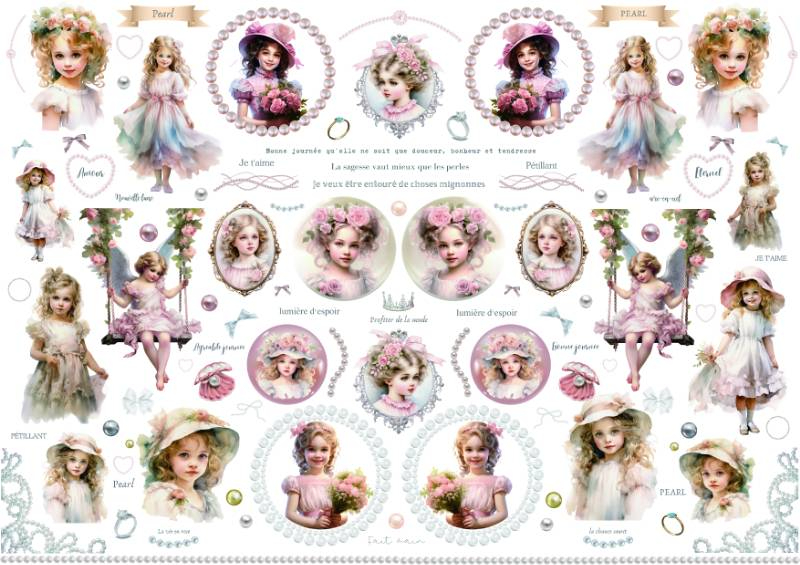 【セット割】Pure Pearl　ピュアパール転写紙　※白磁＆ガラス用お得なセット10％オフ （ポーセラーツ ポーセリンアート 花柄 転写紙)