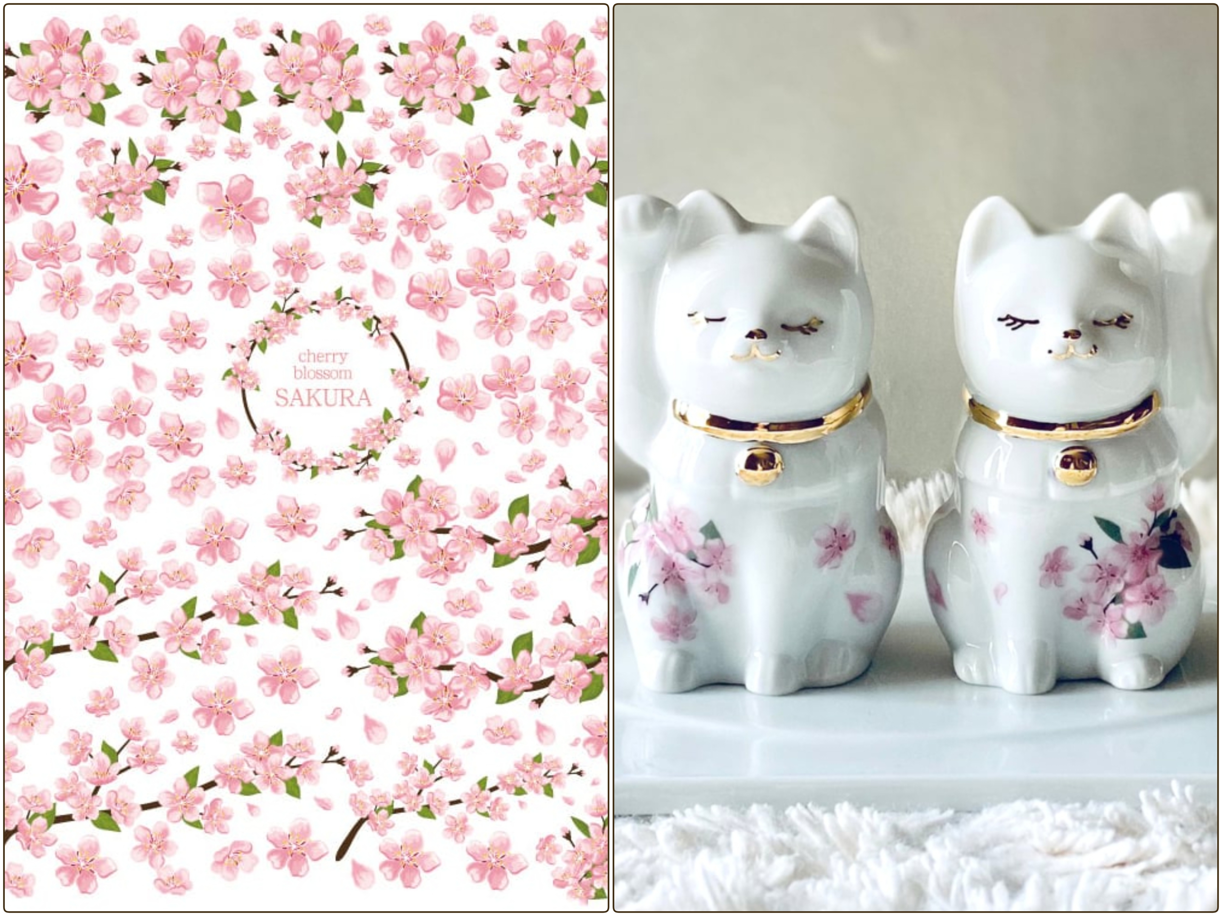 【白磁用】水彩 SAKURA咲く転写紙　A4サイズ　（ポーセラーツ 花・さくら・桜 ポーセリンアート  和柄  花柄 転写紙）