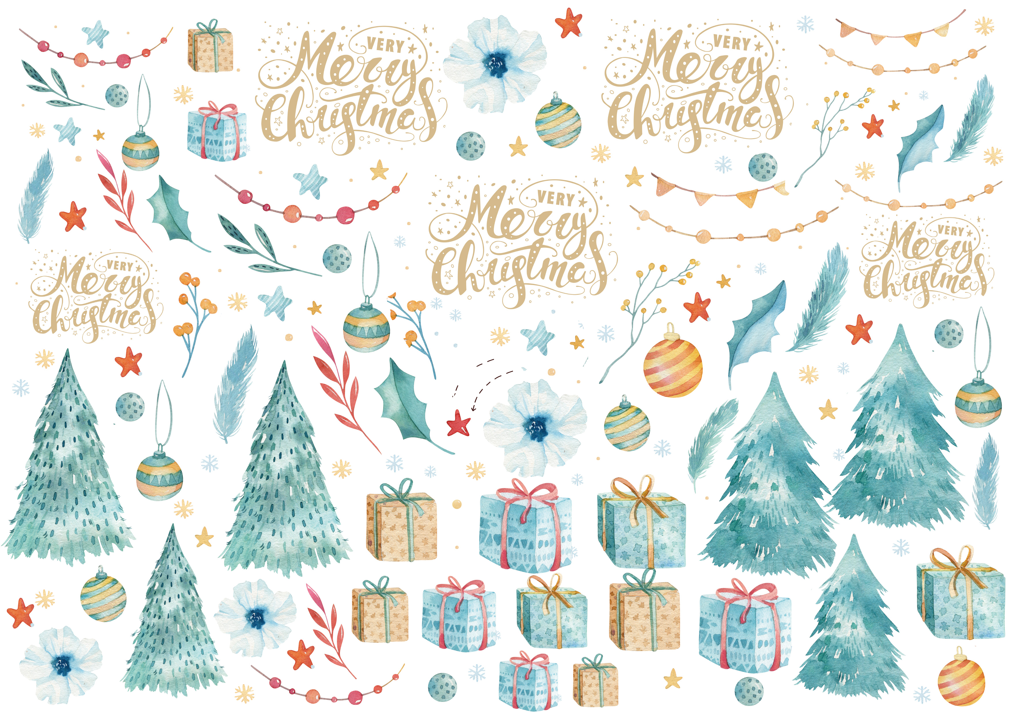 【白磁用】クリスマス転写紙　もみの木　（ポーセラーツ ポーセリンアート クリスマス 転写紙)