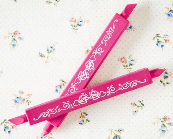 【セット割】ポーセリンアート用スティック※5本セットで1本プレゼント　ポーセスティック　ピンクのワイプアウトツール